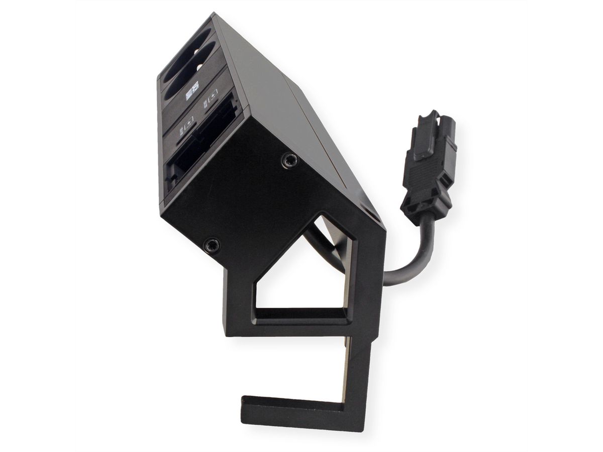 BACHMANN DESK2 2xUTE 1xUSB A/C 22W 1xCM 0,2m GST18 RAL9005