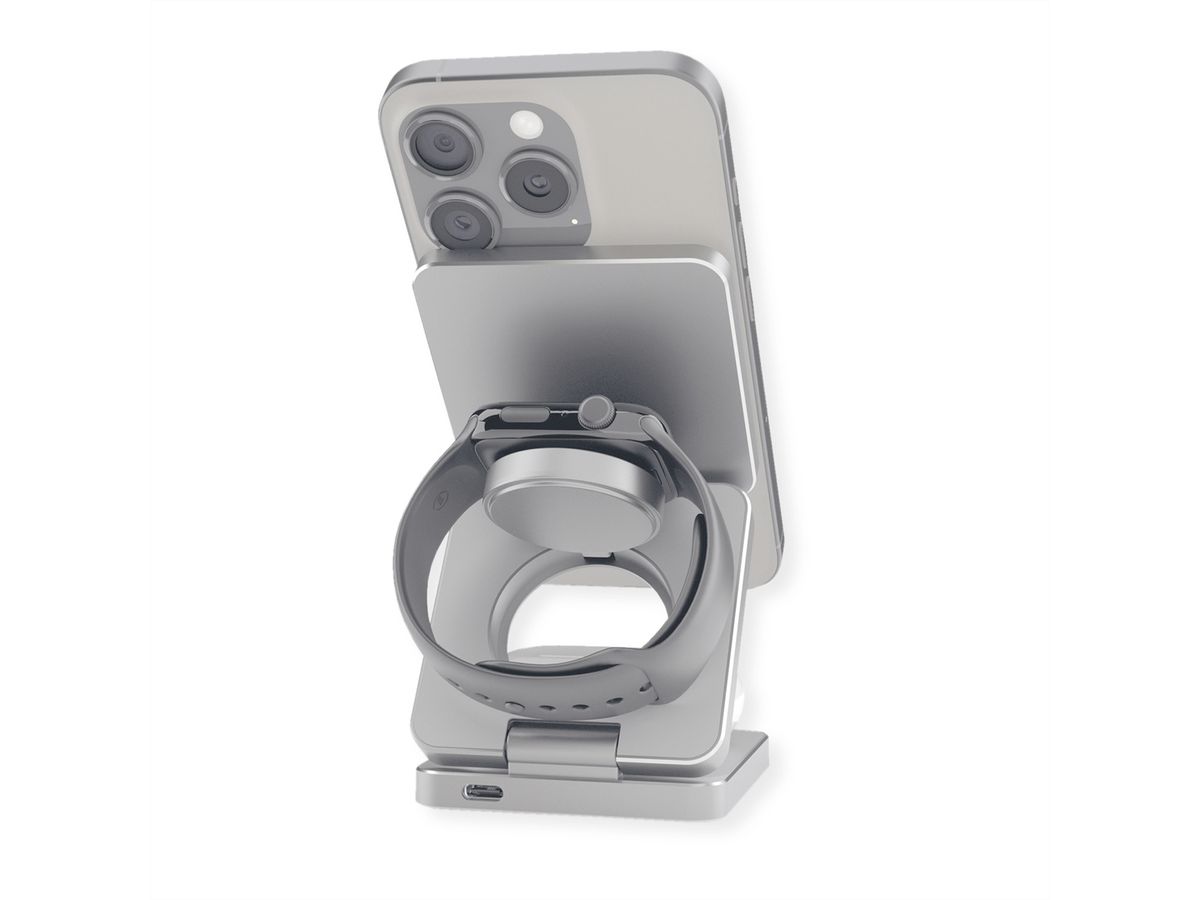 ROLINE Station de charge à induction 3-en-1, pliable, pour appareils APPLE