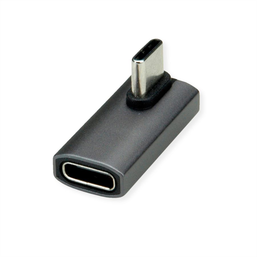 ROLINE Adaptateur USB4 Gen 3x2, Aluminium, coudé à 90°, Type C, M/F, argent