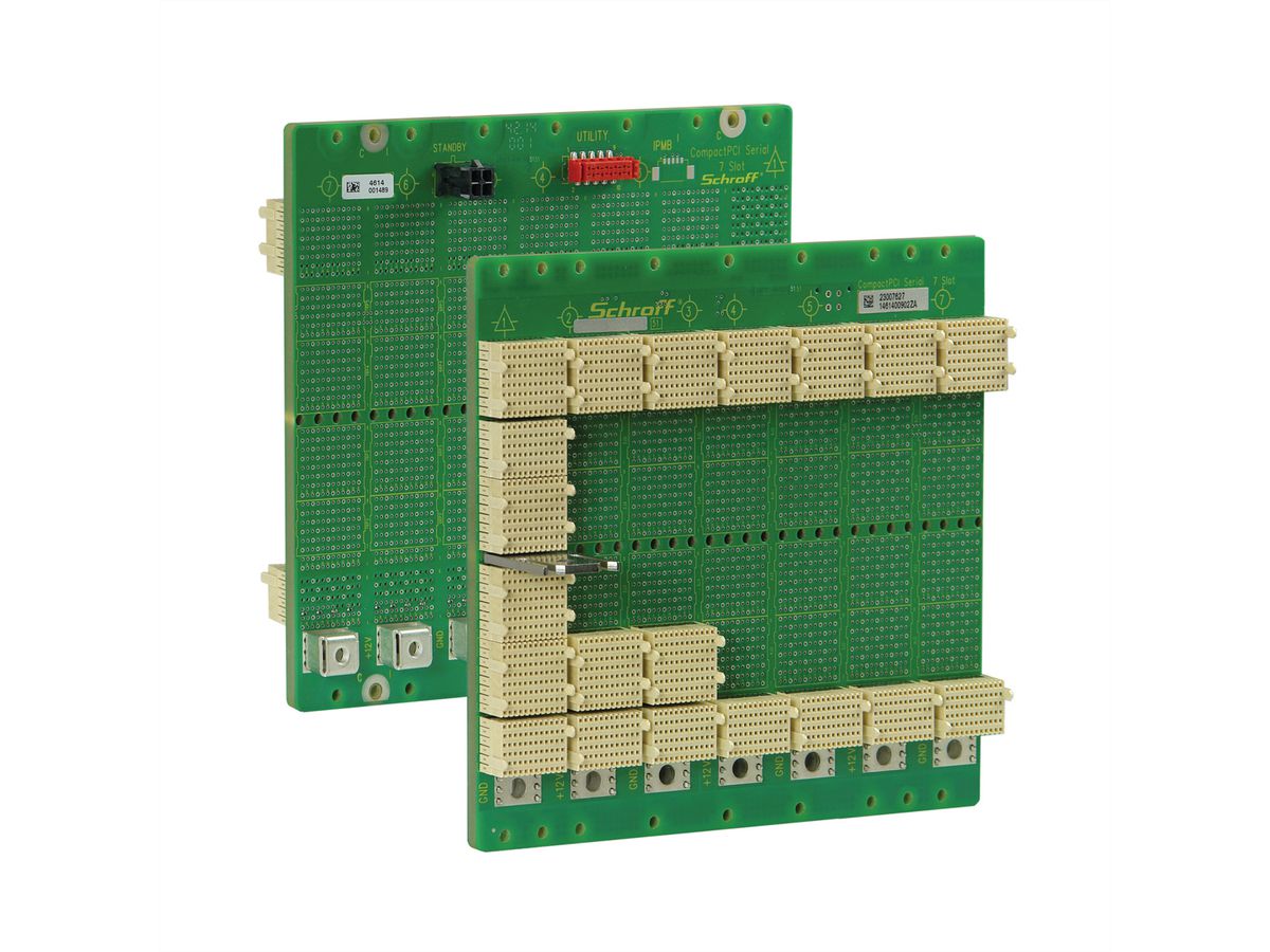 Carte-mère série CPCI SCHROFF, 3 U, 7 slots, System Slot Left, Single Star, sans RIO