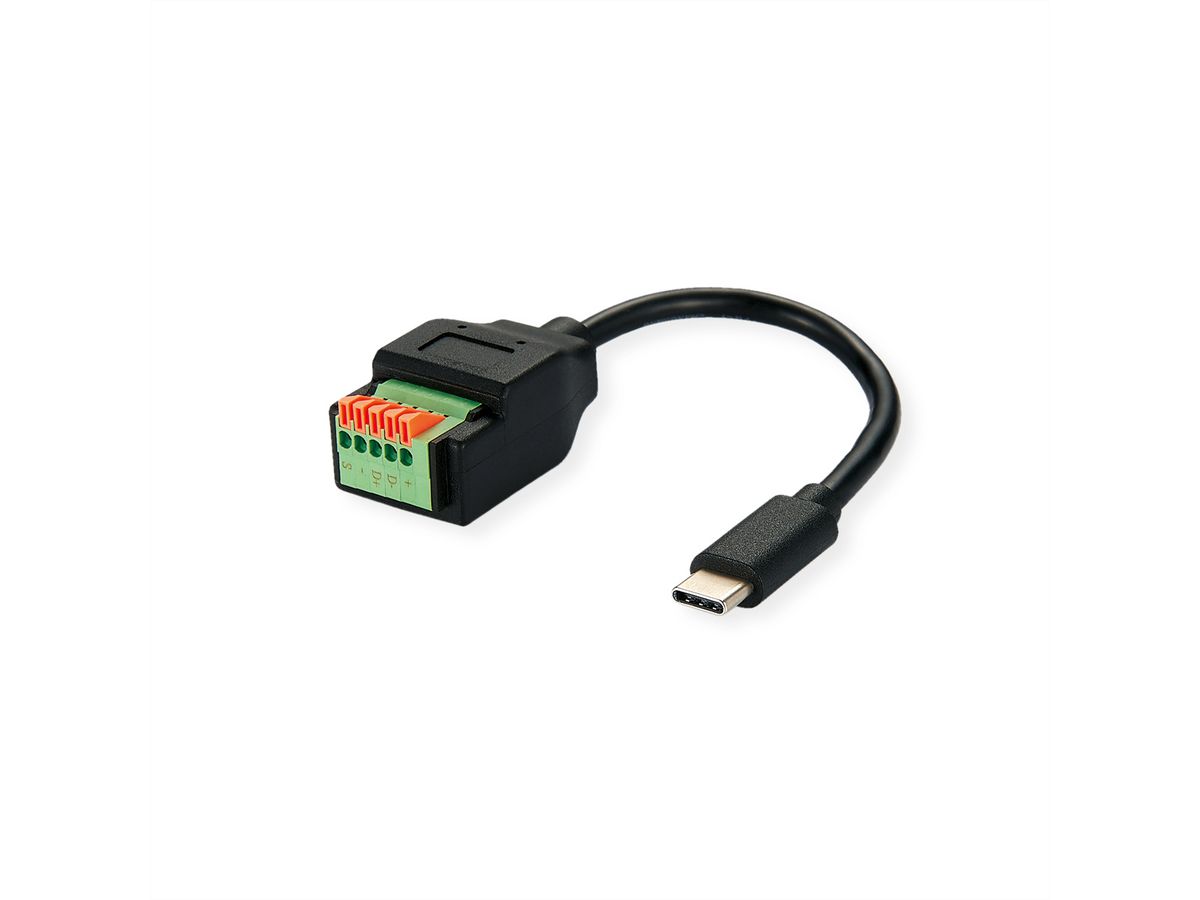 ROLINE Câble adaptateur USB type-C vers adaptateur de bornier à 5 broches
