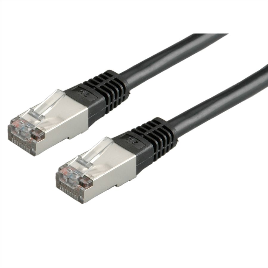 Cordon VALUE Cat.6 (Classe E) S/FTP (PiMF), noir, 1 m