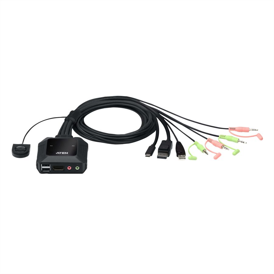 ATEN CS52DP Commutateur KVM hybride DisplayPort 2 ports USB-C