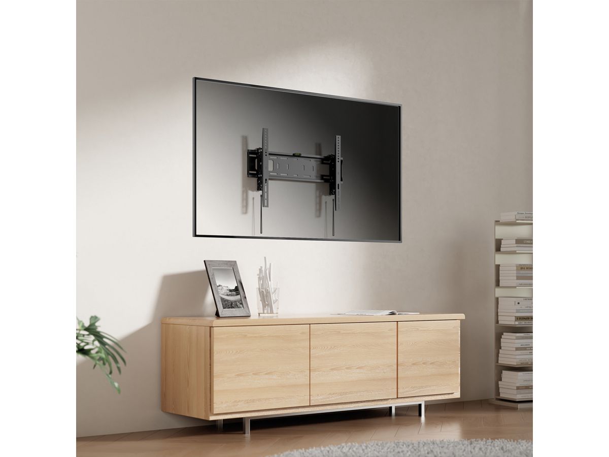 VALUE Support mural TV, distance murale de 47 mm, inclinable, <203,2cm/80", <75kg