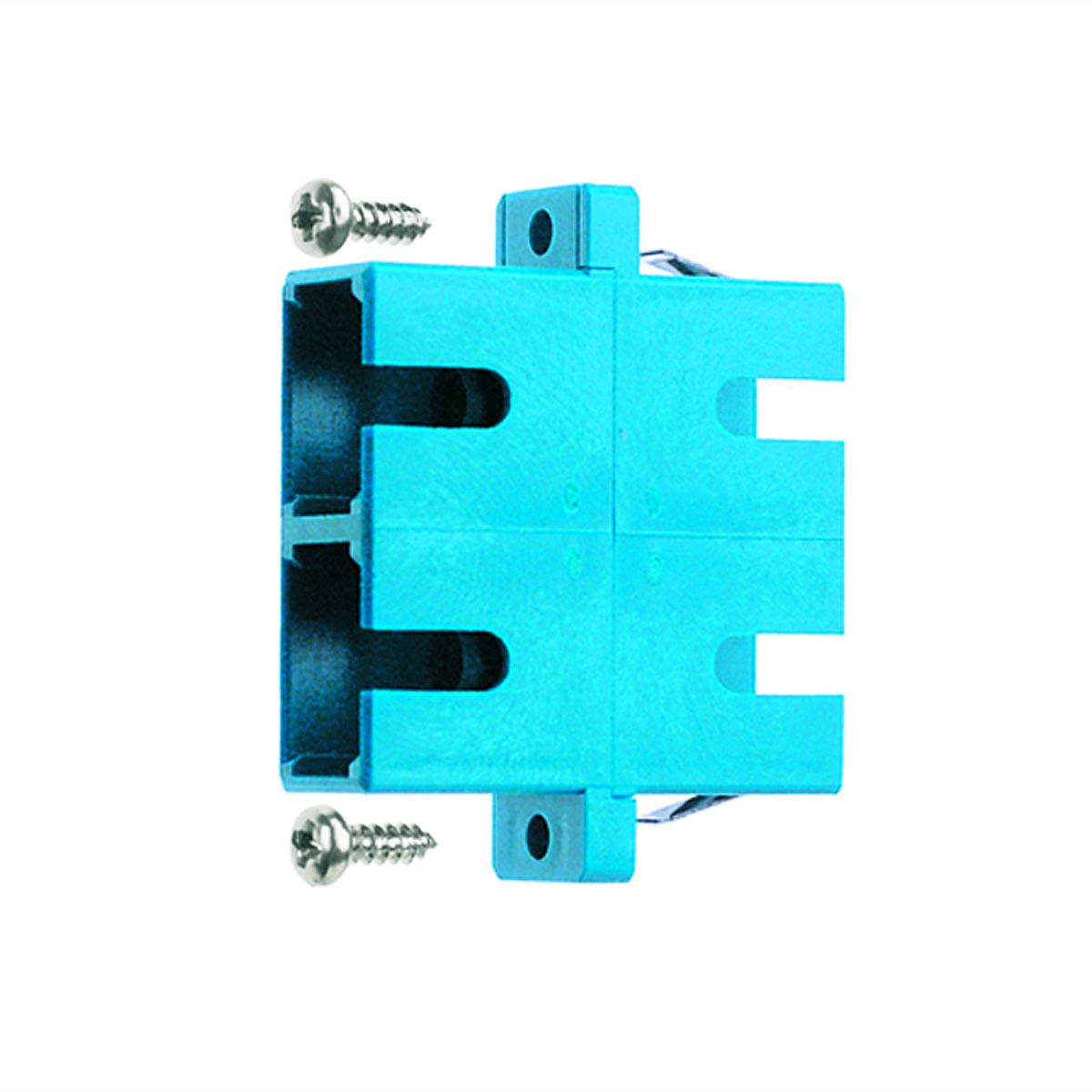 TELEGÄRTNER  Coupleur SC Duplex, Multimode, Manchon en céramique, boîtier en plastique, turquoise