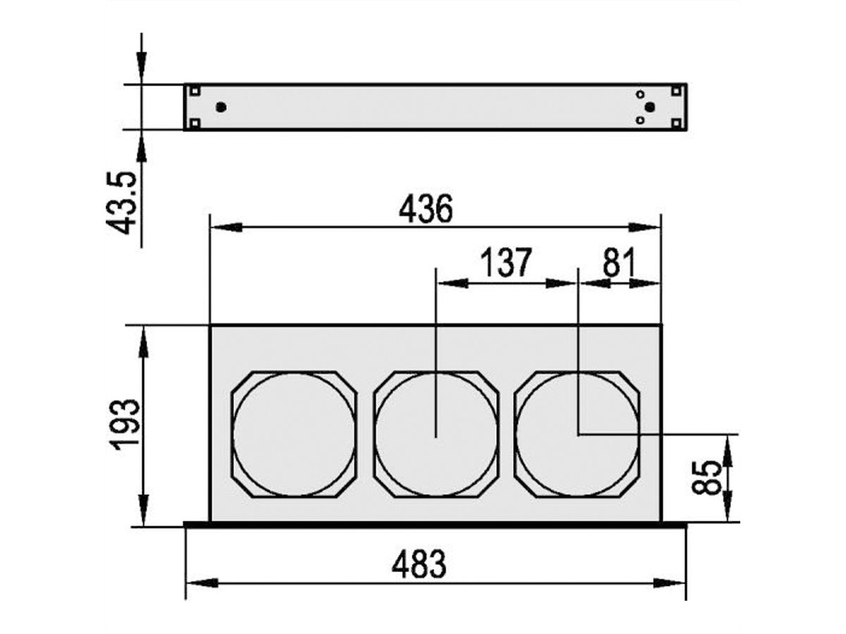 SCHROFF Ventilation 19" 1 UH, 3 ventilateurs