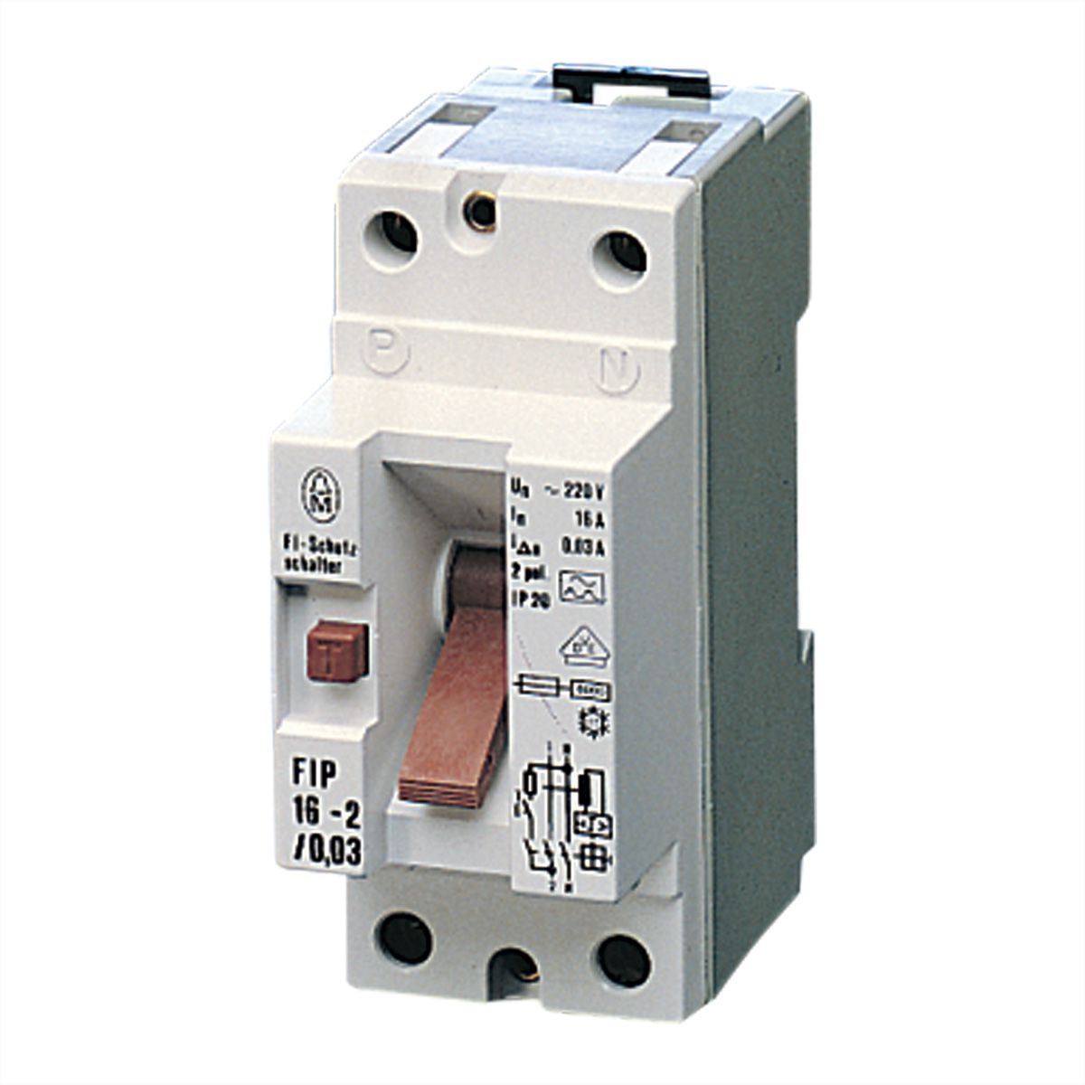 Modules de distribution de courant SCHROFF selon DIN 43880, Interrupteur de sécurité FI, 16 A, 30 mA