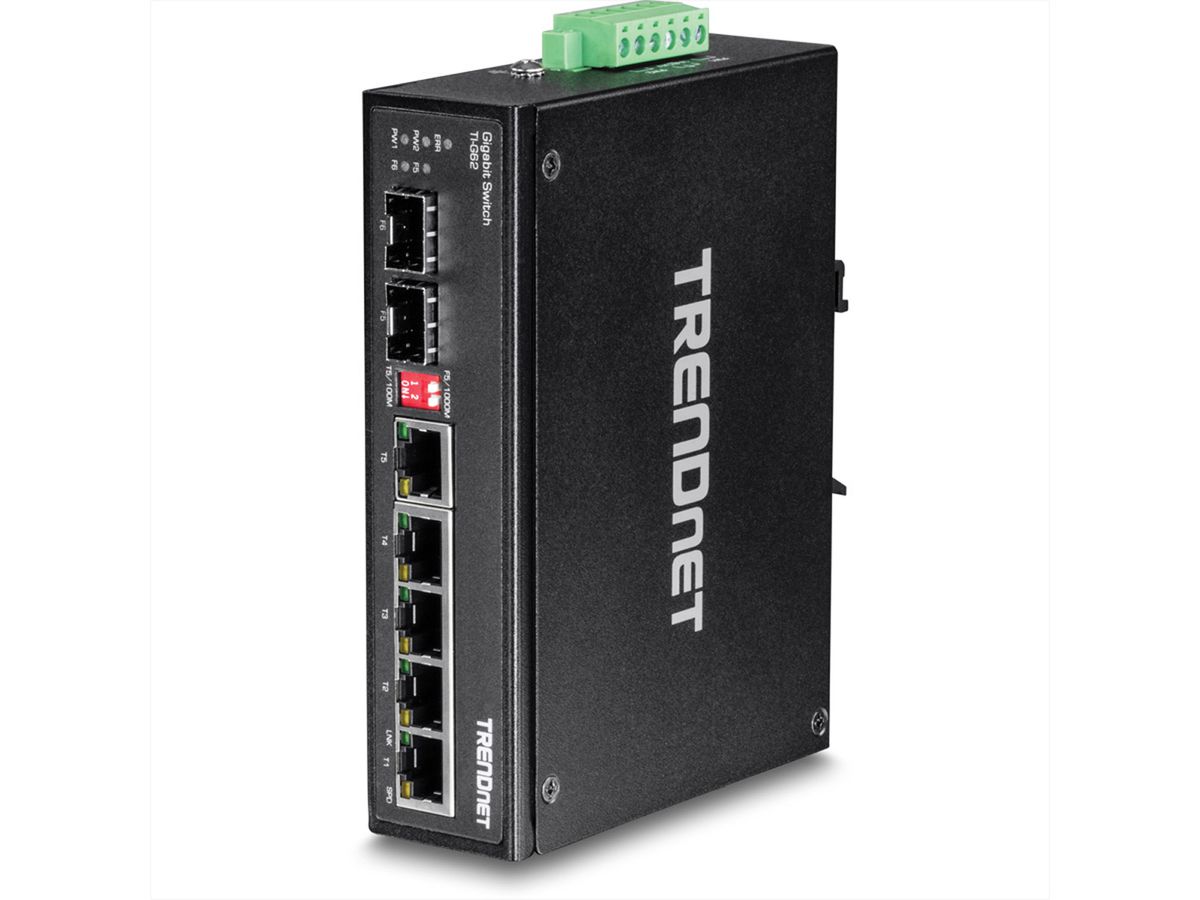 TRENDnet TI-G62 Switch Rail DIN Gigabit industriel renforcé à 6 ports