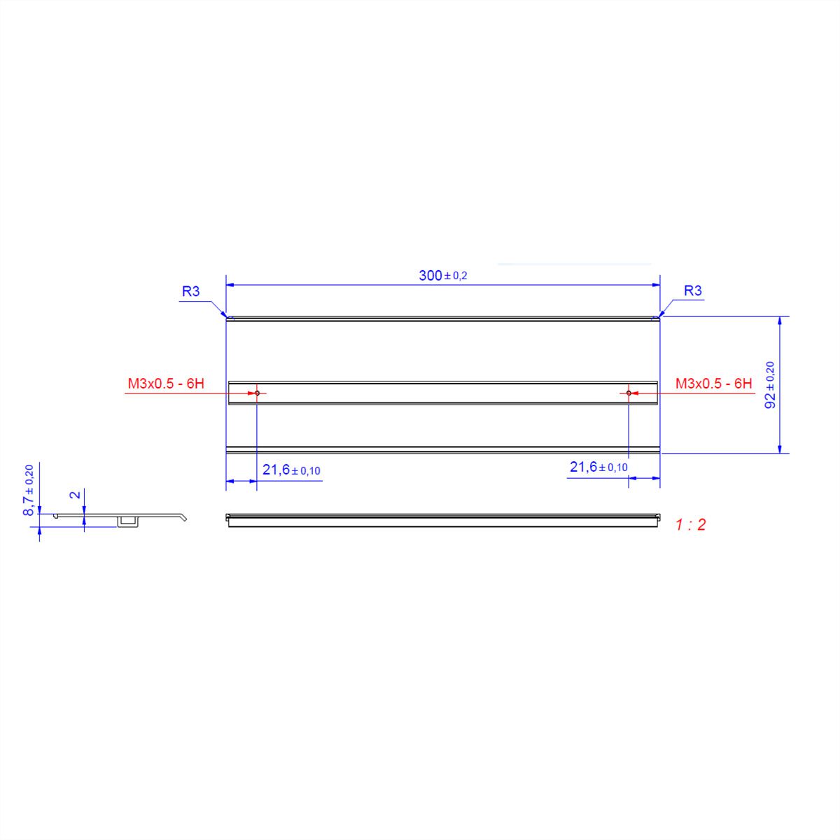 BACHMANN TOP FRAME couvercle 4x EV1 anodisé