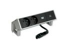 BACHMANN DESK2 2xUTE 1xUSB C 30W 0,2m GST18 INOX