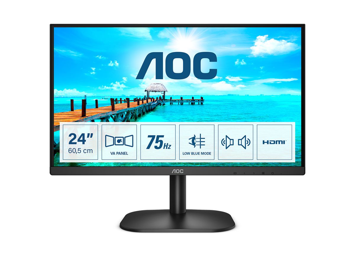 AOC B2 24B2XDAM LED display 60,5 cm (23.8") 1920 x 1080 pixels Full HD Noir