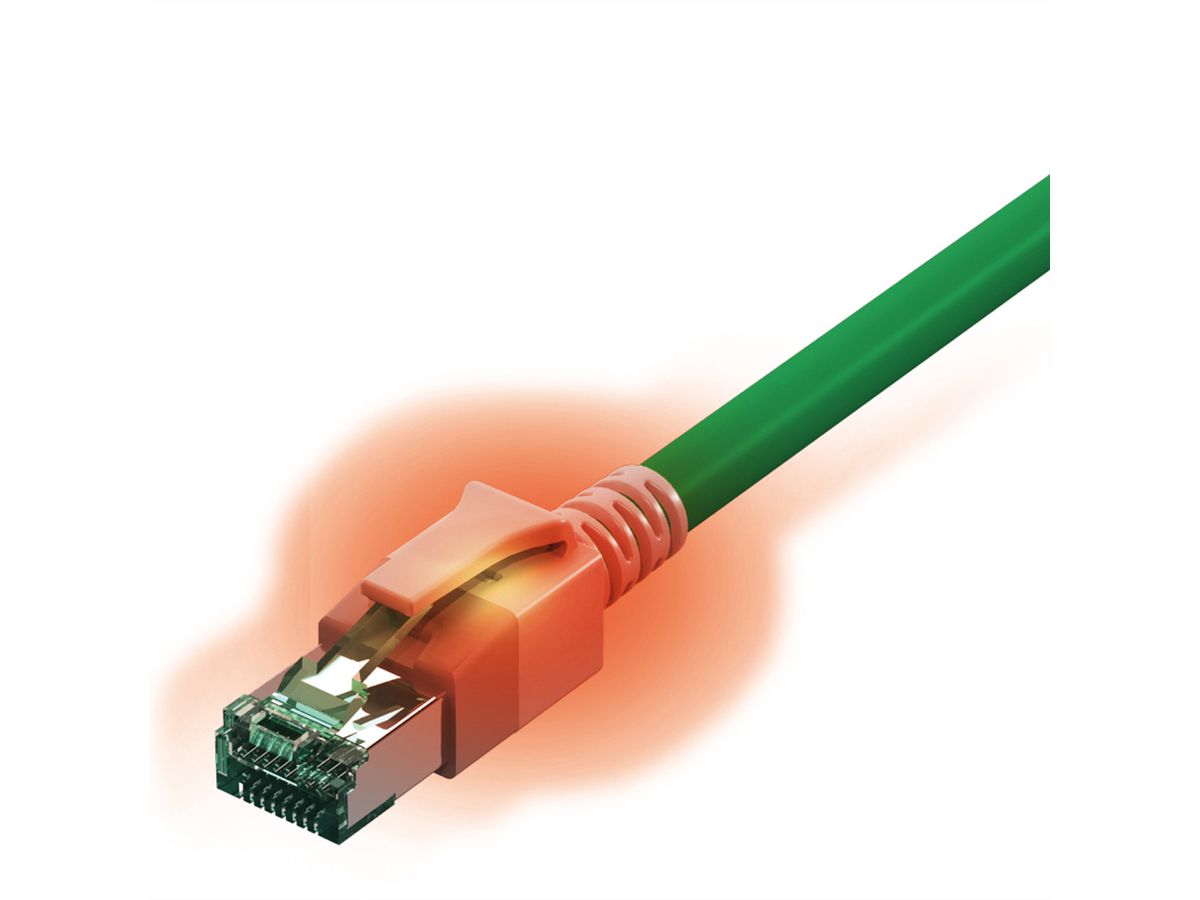 Cordon EasyLan DualBoot® LED Cat.6A (Classe EA) S/FTP, LSOH, vert, 5 m