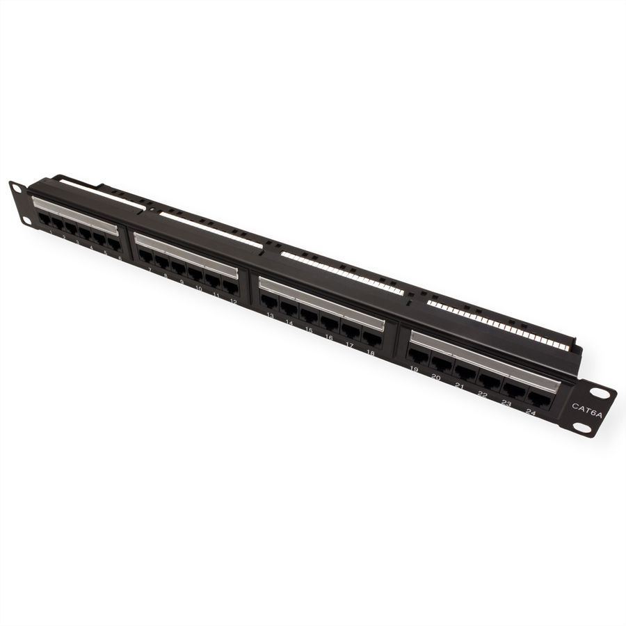 VALUE Panneau de brassage Cat.6A (Classe EA) 19", 24 ports, UTP, noir