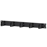 Passe-câbles 19" 1 UH avec 5 arceaux en plastique noir