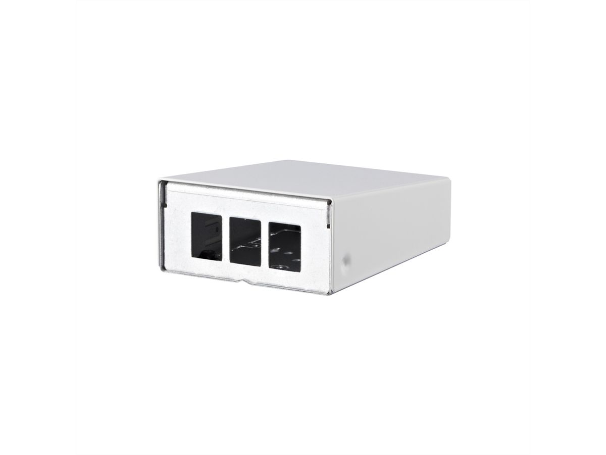 METZ CONNECT Keystone boîtier en saillie 3 ports blanc pur, non équipé