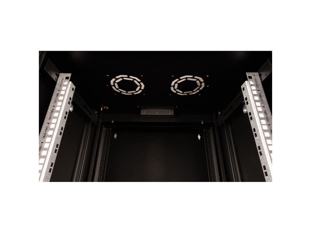 ROLINE 19" Boîtier mural Pro 12U, 600x600 LxP pivotant en 2 parties noir