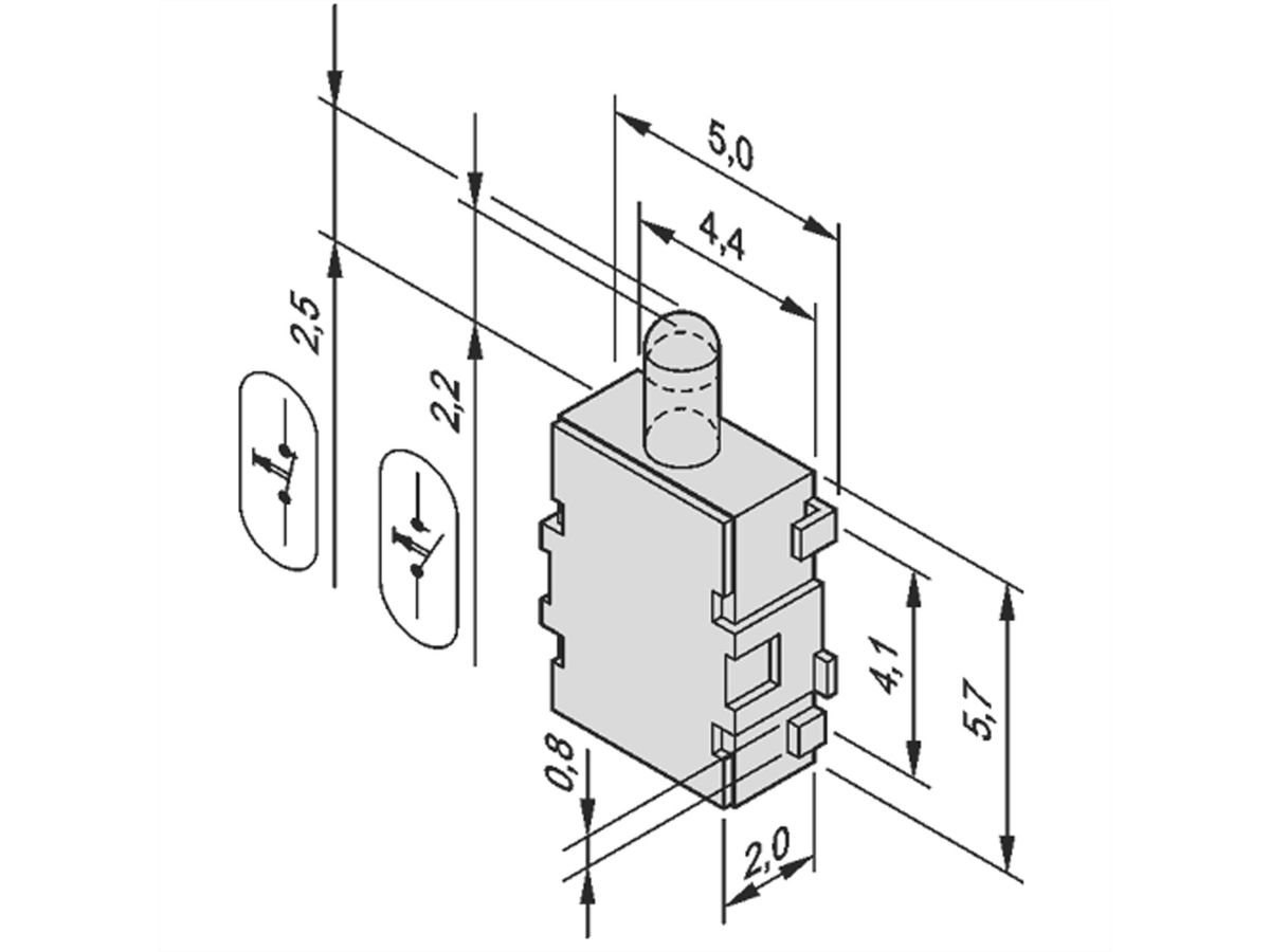 Microrupteur SCHROFF pour AMC Carrier Mechanics, normalement fermé