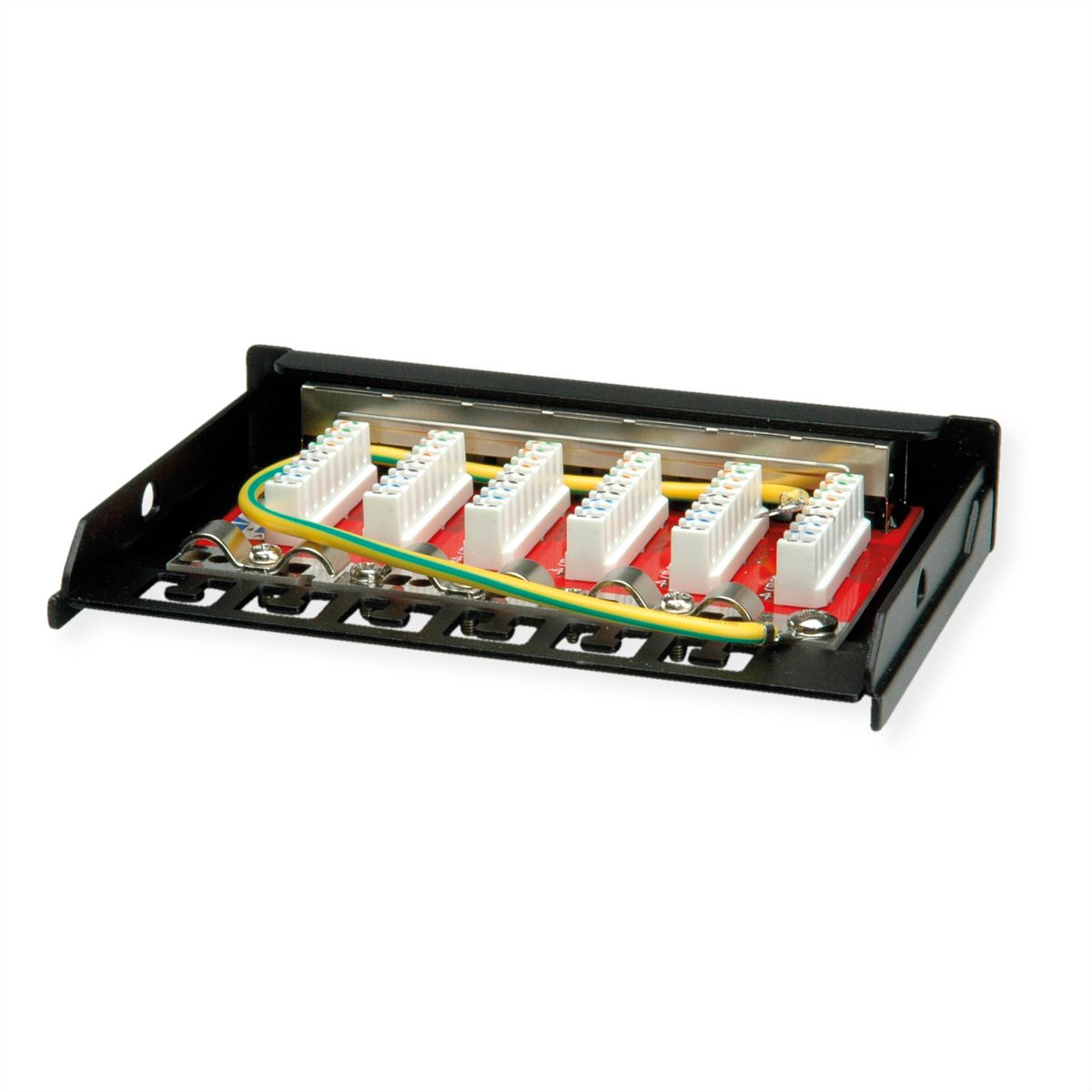 ROLINE Mini panneau Cat.6A/ClassEA 6 ports, 0,5U, blindé, noir