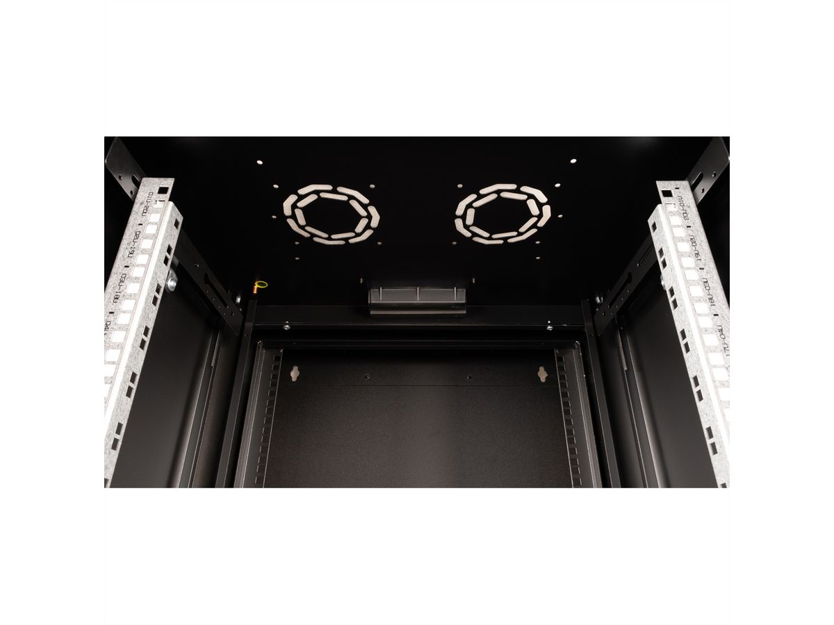 ROLINE 19" Boîtier mural Pro 20U, 600x600 LxP pivotant en 2 parties noir