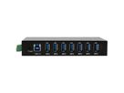 EXSYS EX-11237HMS-2 Hub 7 ports métallique , USB 3.2 Gen 1, kit rail DIN