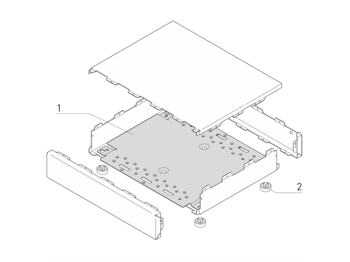 Plaque de montage SCHROFF Interscale pour la mallette 399W x 221D