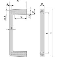 Poignée avant MultipacPRO SCHROFF, en une pièce, largeur 10 mm, 3 U