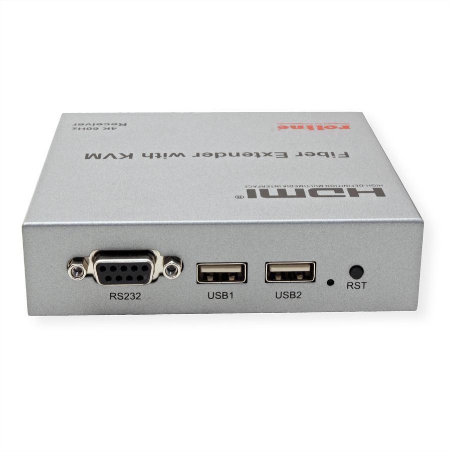 ROLINE Rallonge KVM via fibre optique, HDMI 4K, USB, 20 km