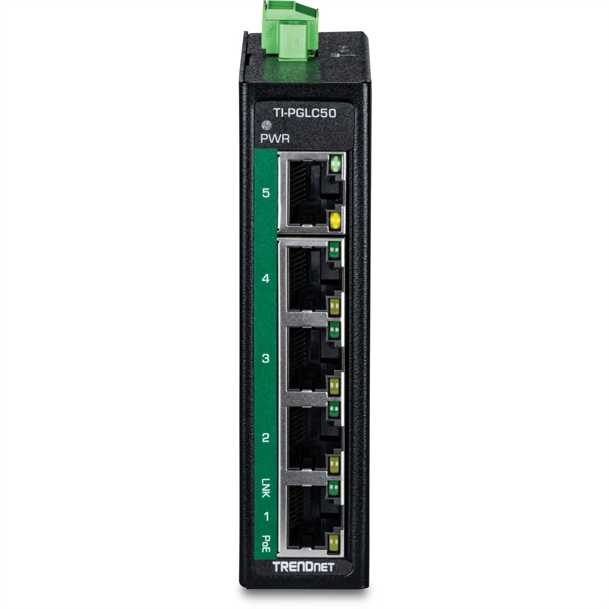 TRENDnet  TI-PGLC50 Mini switch Rail DIN PoE+ Gigabit industriel à 5 ports