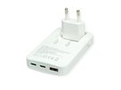 ROLINE Chargeur USB extra plat, avec prise Euro pliable, 65W