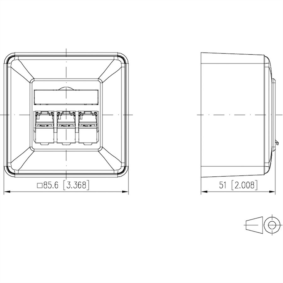 METZ CONNECT C6Amodul 3 ports 180°M AP blanc pur
