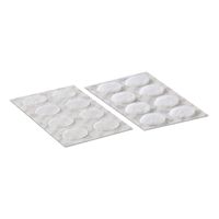 VELCRO® Boutons ronds 16mm x 16 blancs, crochets & velours autocollants