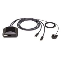 ATEN US3312 Commutateur KVM DisplayPort 4K 2 ports USB-C avec sélecteur de port à distance