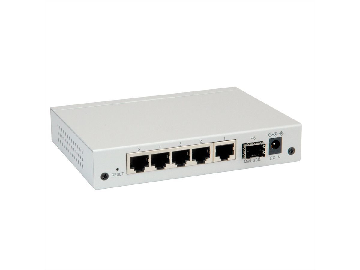 ROLINE Switch Gigabit Ethernet, 6 ports (5x 10/100/1000 + 1x SFP