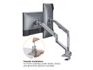 ROLINE Support double LCD, fixation sur bureau, vérin à gaz, 5 articulations, 17-23", jusqu'à 2x 9 kg, argent