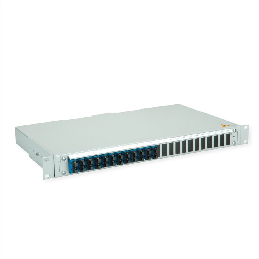 TELEGÄRTNER BASIS V Panneau FO avec coupleurs, 12x SC Duplex, bleu, OS2