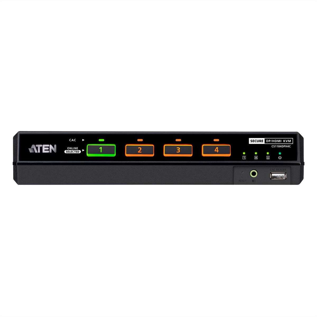 ATEN CS1184DPH4C Commutateur KVM sécurisé universel, 4 ports USB 5K DisplayPort/HDMI avec CAC