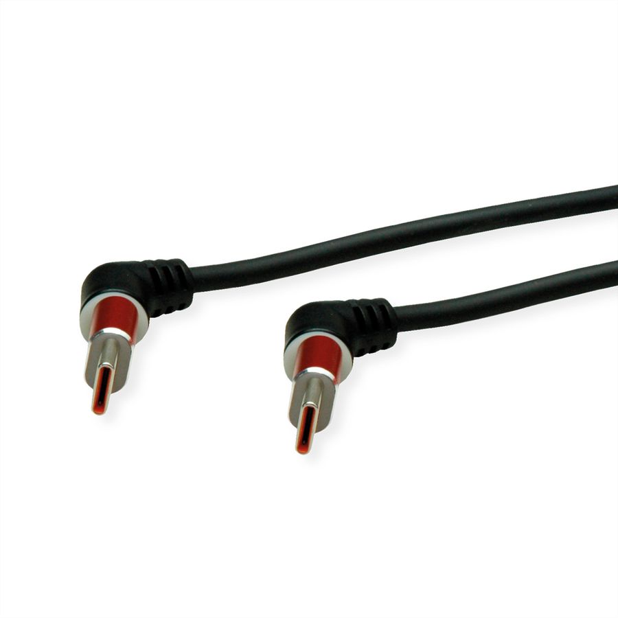 ROLINE Câble USB 2.0, C-C, M/M, rotation à 360°, rouge/noir, 1 m