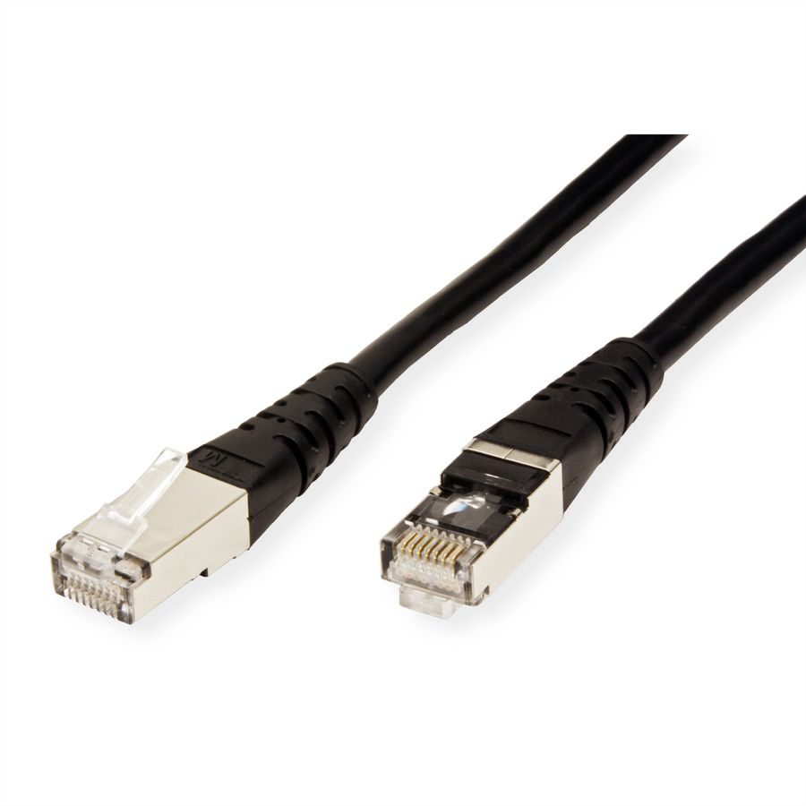 Cordon ROLINE Cat.6 (Classe E) S/FTP (PiMF), noir, 10 m
