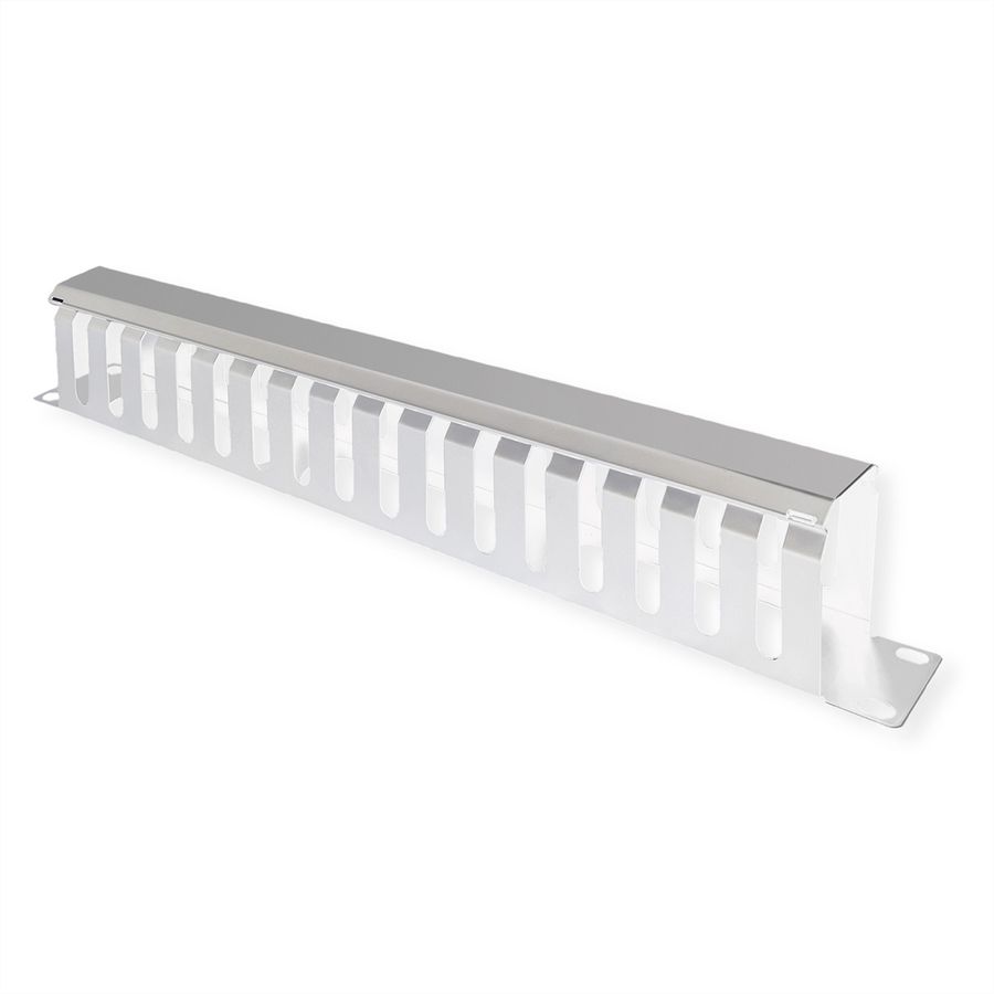 VALUE Plaque 19", 1 UH avec canal de rangement 40 x 80 mm, gris