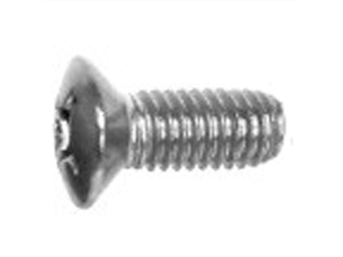Vis à tête fraisée de SCHROFF, surélevée, empreinte cruciforme, M3x8 mm, acier nickelé