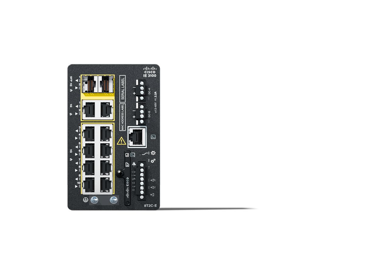 Cisco Catalyst IE-3100-8T2C-E commutateur réseau Géré L2 Gigabit Ethernet (10/100/1000) Noir