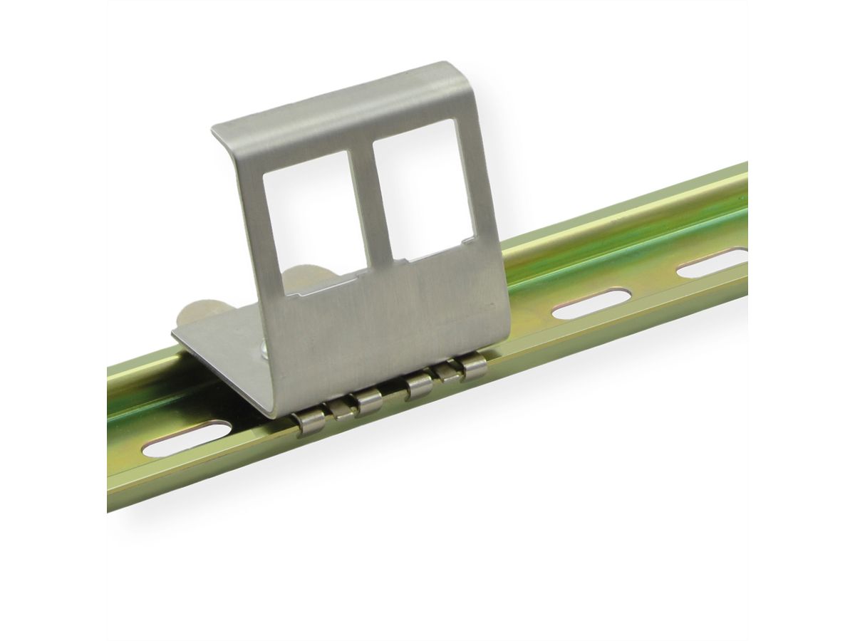 VALUE Adaptateur pour rail DIN, vide, pour 2 Keystones