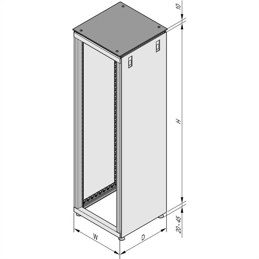 SCHROFF Varistar Armoire Deco avec montants 19" dans le cadre Deco, 42 U 2000H 600W 600D