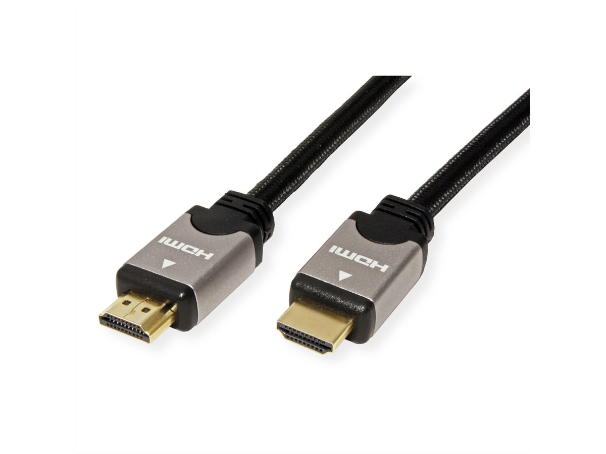 ROLINE Câble HDMI High Speed avec Ethernet, noir/argent, 3 m