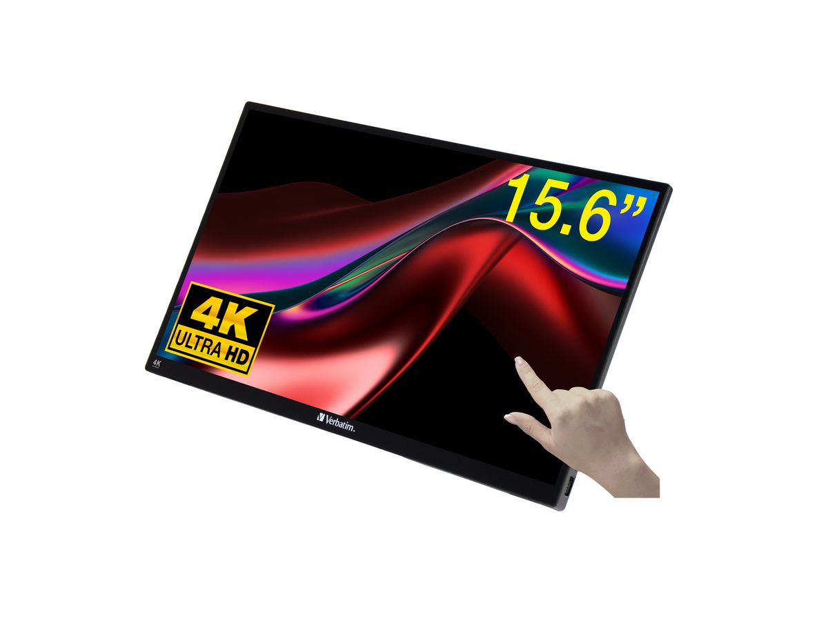 Verbatim 32238 écran plat de PC 39,6 cm (15.6") 3840 x 2160 pixels 4K Ultra HD LCD Écran tactile Noir