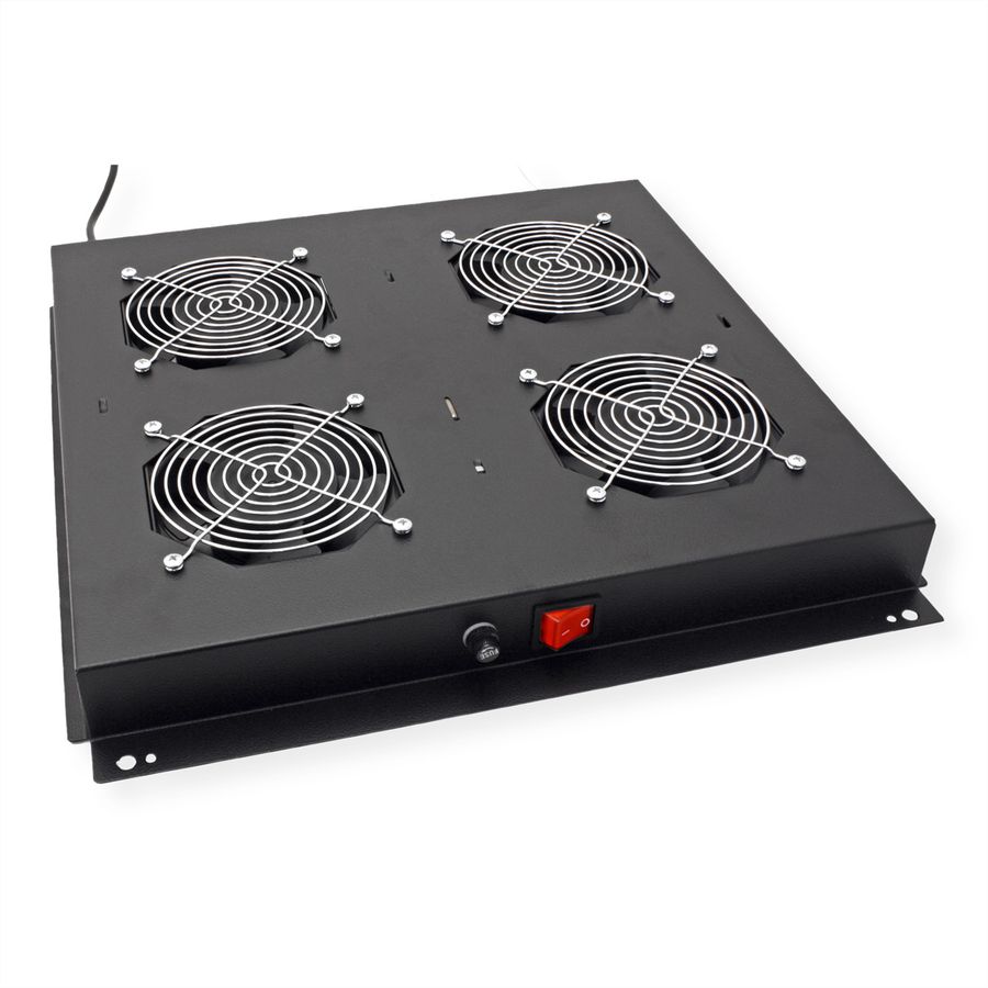 ROLINE Unité de ventilation 4 ventilateurs, thermostat, noir