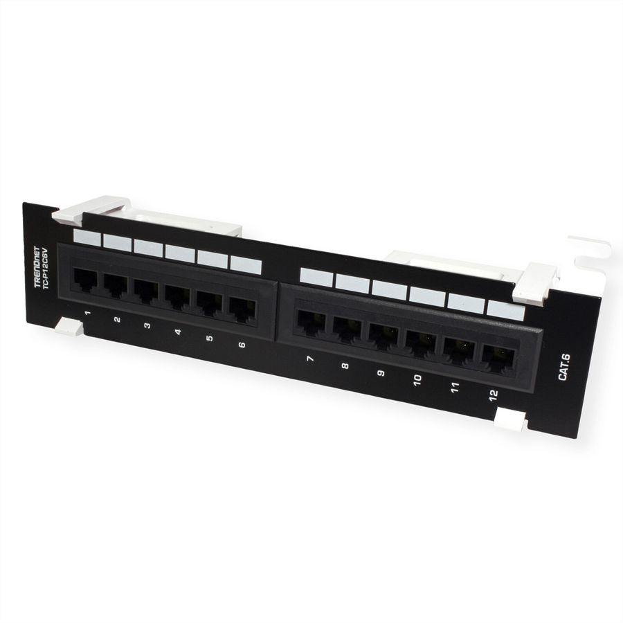 TRENDnet TC-P12C6V Tableau de connexion non blindé Cat6e à 12 ports et fixation murale