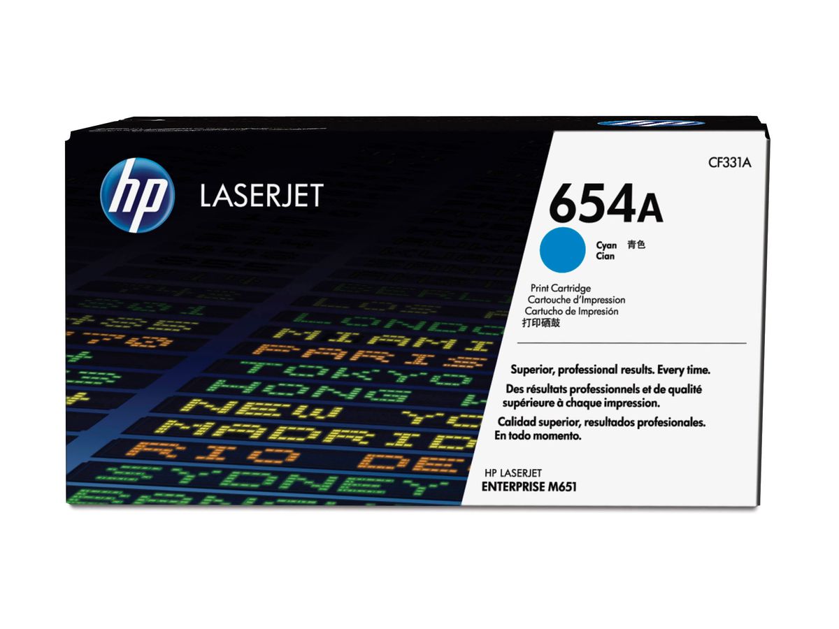 HP 654A toner cyan authentique LaserJet