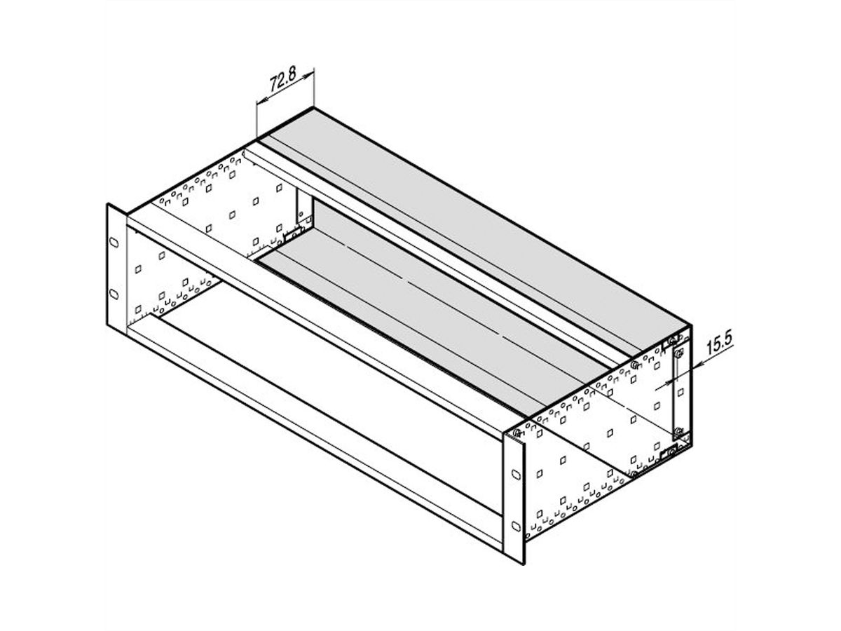 SCHROFF EuropacPRO Capot arrière pour joint CEM en acier inoxydable, 3 U, 84 HP