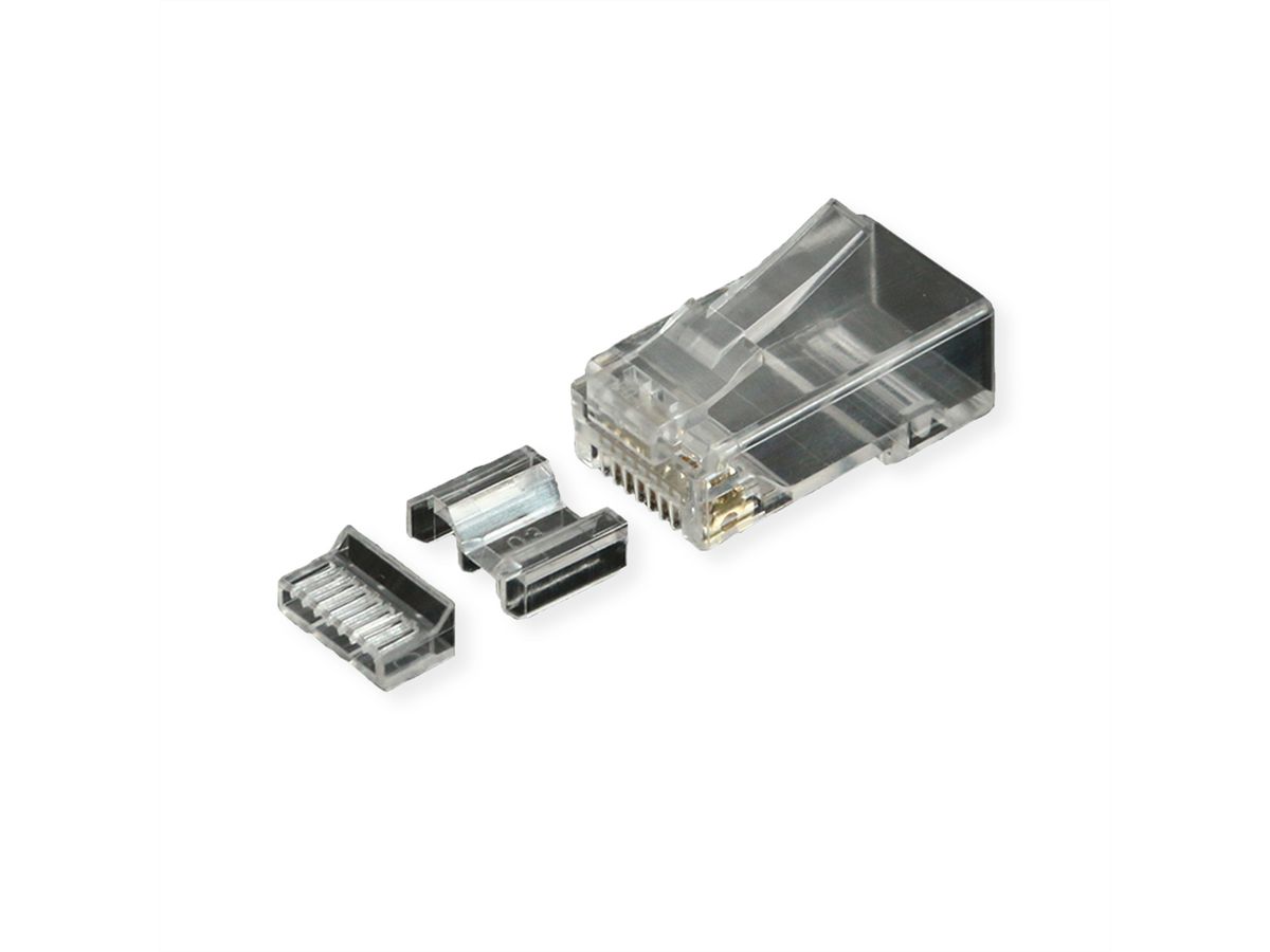 ROLINE Connecteur modulaire non blindé Cat.6A (Classe EA), pour câble solide/tresse, 10 unités